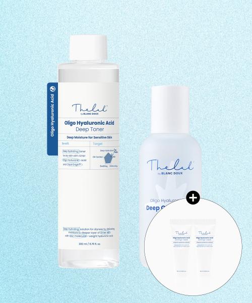 

The Lab by blanc doux Low Molecular Hyaluronic Acid Deep Toner 200ml + Deep Glow Serum 85ml Set NONE