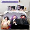 KPOP Hunter 3-teiliges Bettwäsche-Set Bettbezug Verschluss Enthält 1 Bettbezug & 2 Kissenbezüge für Alle Jahreszeiten Schlafzimmer Zuhause Wohnheim Dekor