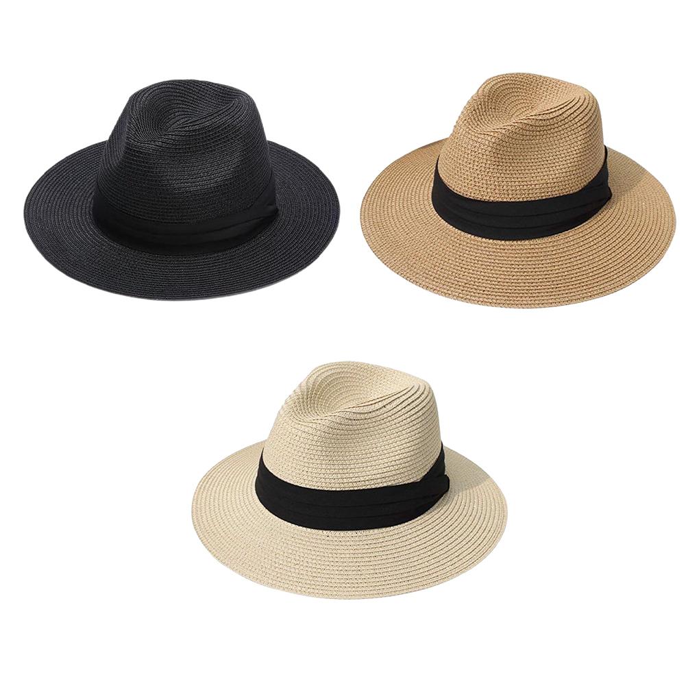 Acrylic Wide Brim Hat For Sun Protection And Versatile Style Fedora Sun Hat Panama Hats Cap