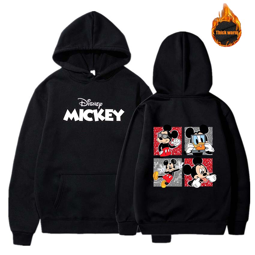 

2025 Mickey Minnie Mouse Hoodies Men Women Hooded Pullover Sweatershirt Male Female Student Hip Hop Hoddie Sweatshirts 3XL