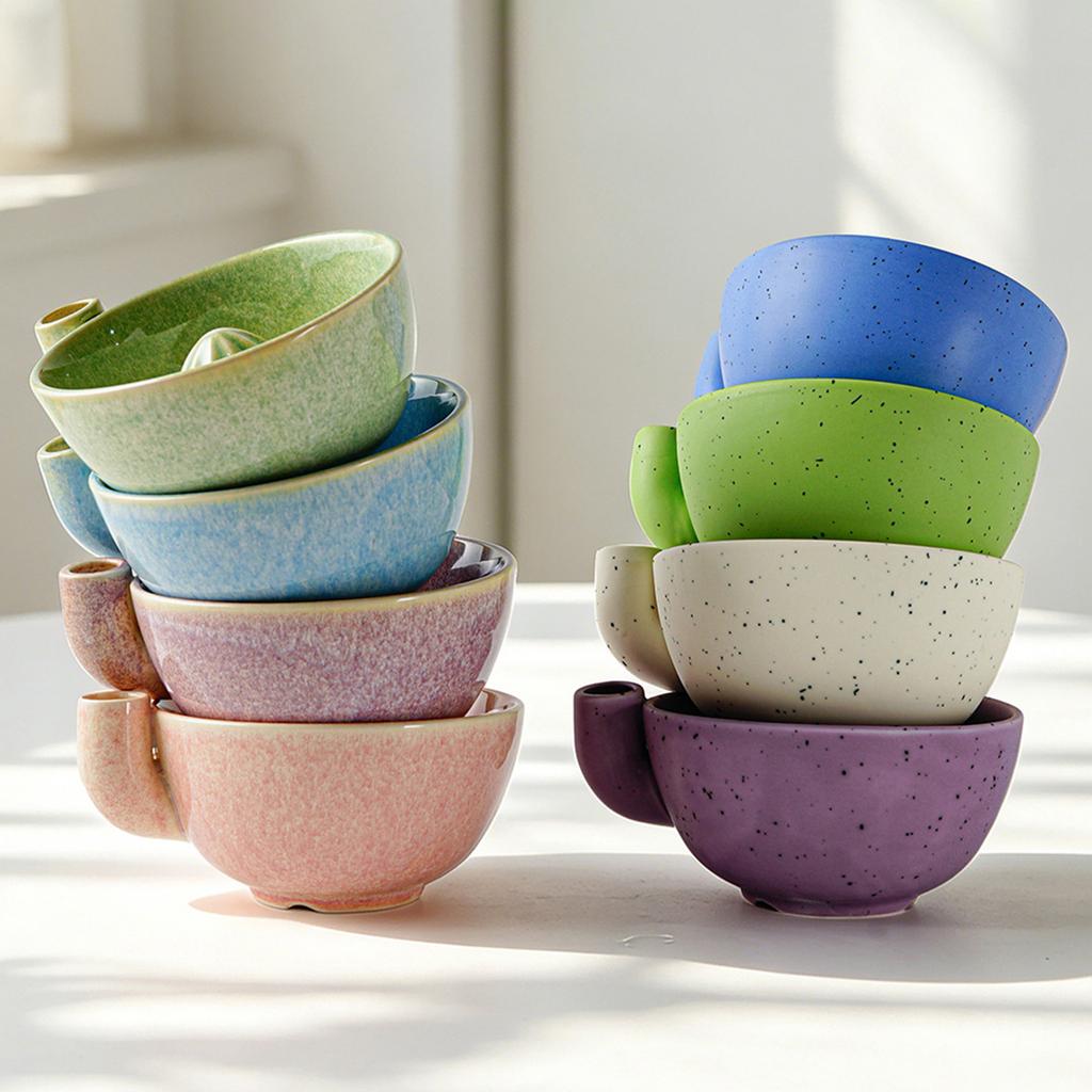 Integrated Drain Strainer Bowl Ceramic Berry Swirl Fruit Washing Colander Kitchen Vegetable Rinsing