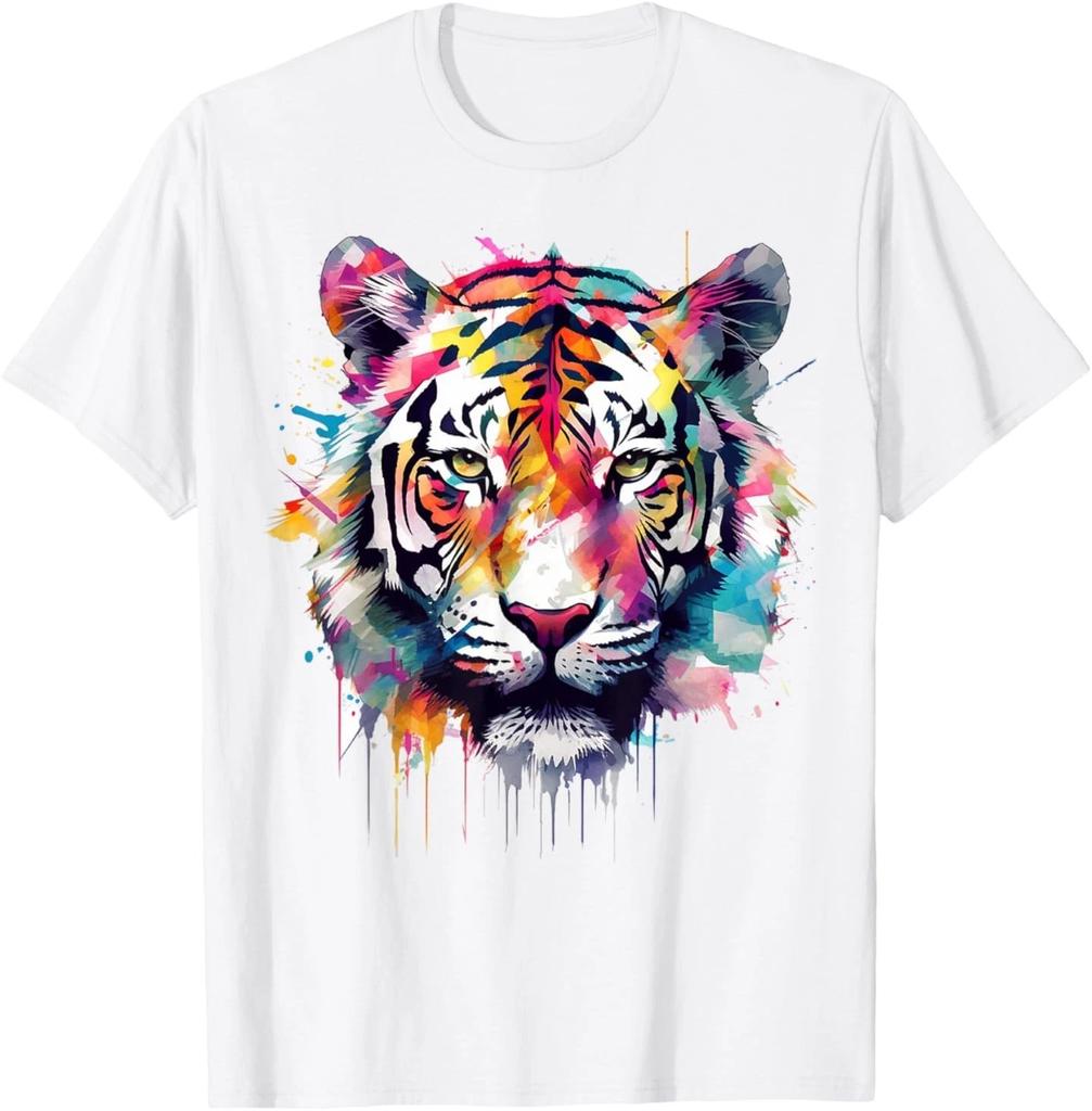 Tiger Artwork - Colourful Animal Art Tiger T-Shirt