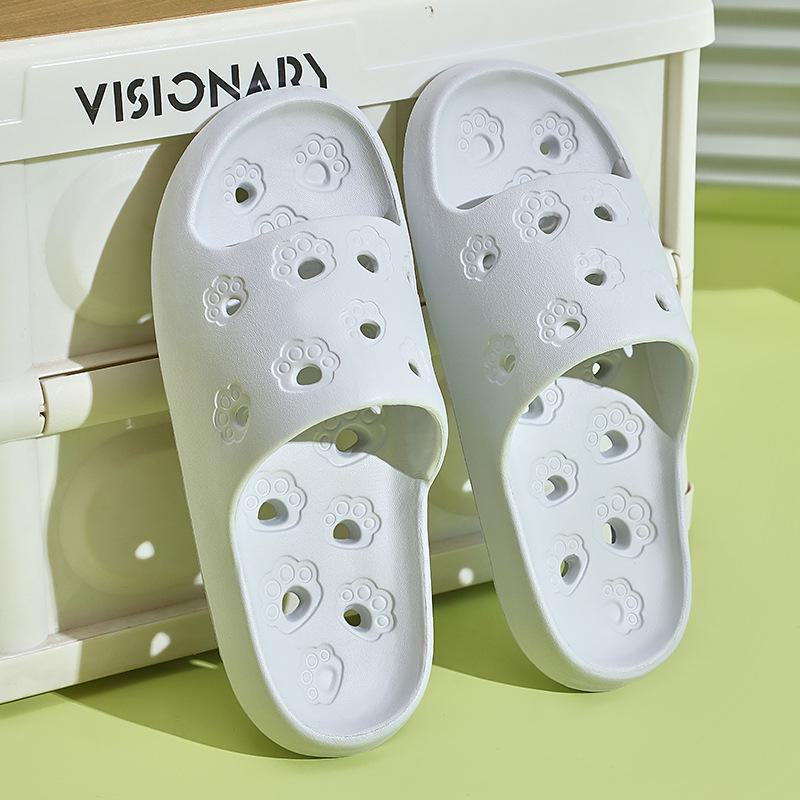 One-Piece Summer Cat Claw Hollow Indoor Sandals and Bathroom Slippers