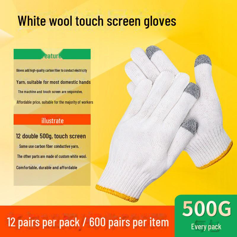 Cotton Yarn Work Gloves for Construction and Labor Protection