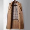 Wool Double-breasted Men's Woolen Coat Autumn and Winter Handmade Double-sided Woolen Take-off Down Liner Warm Jacket
