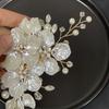 Koreanischer Stil Kristall Perlen Blume Haarnadel Elegant Schön Brautjungfer Tiara Floral Stil Haarspangen Hochzeitshaarschmuck