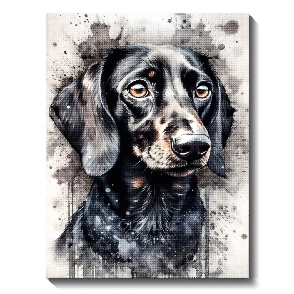Black and White Animal Diamond Art Painting Dog 5D Full Diamond Mosaic Embroidery Cross Stitch Set Home Decoration Diy