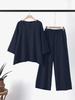 2023 Chinese Style Plus Size Women's Retro Pants Set: Solid Color Cotton Linen Casual Long Sleeve Loose Fit