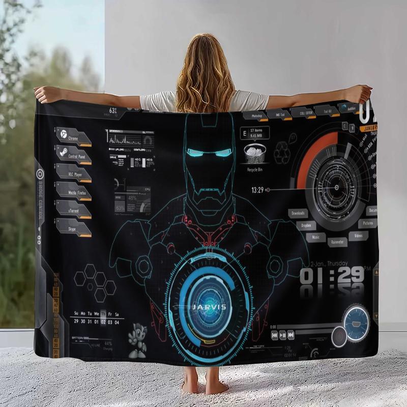 Marvel Avengers Spider Man Cartoon Flannel Blanket,Ultra Soft Warm Plush Throw for Home Bedroom Bed Sofa Cover Office Picnic