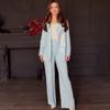2024 Autumn European & American Elegant Turn-Down Collar Fashion Print Suit Set