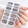 14 Tips/sheet Women Girls Full Cover Self-adhesive Nail Polish Stickers Baking Free Marble, Shell Pattern Nail Wrap Decals Decor