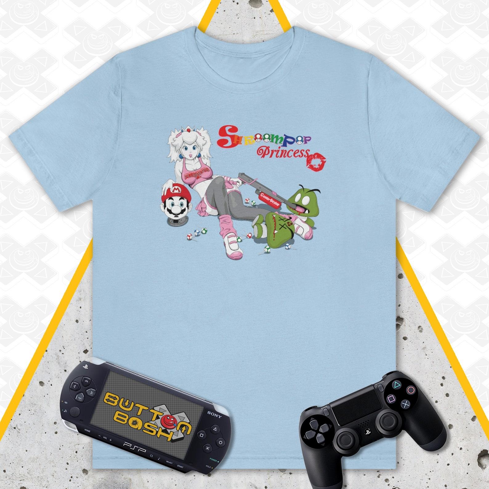 Shroom Pop Princess T-Shirt | Peach | Gamer T-Shirt | Lollipop Chainsaw | Unisex | 130