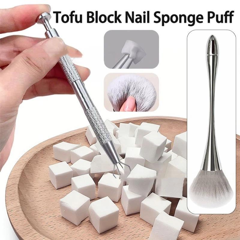 

100Pcs Square Nail Art Sponge Set Gradient Nail Brushes Gel Polish Design Nail Sponge Grab Pen Manicure Supplies onesize