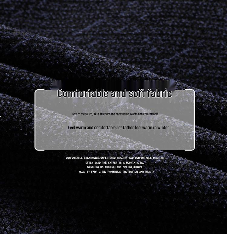 Men's Spring & Autumn Casual Chenille Stand Collar Jacket for Middle-Aged