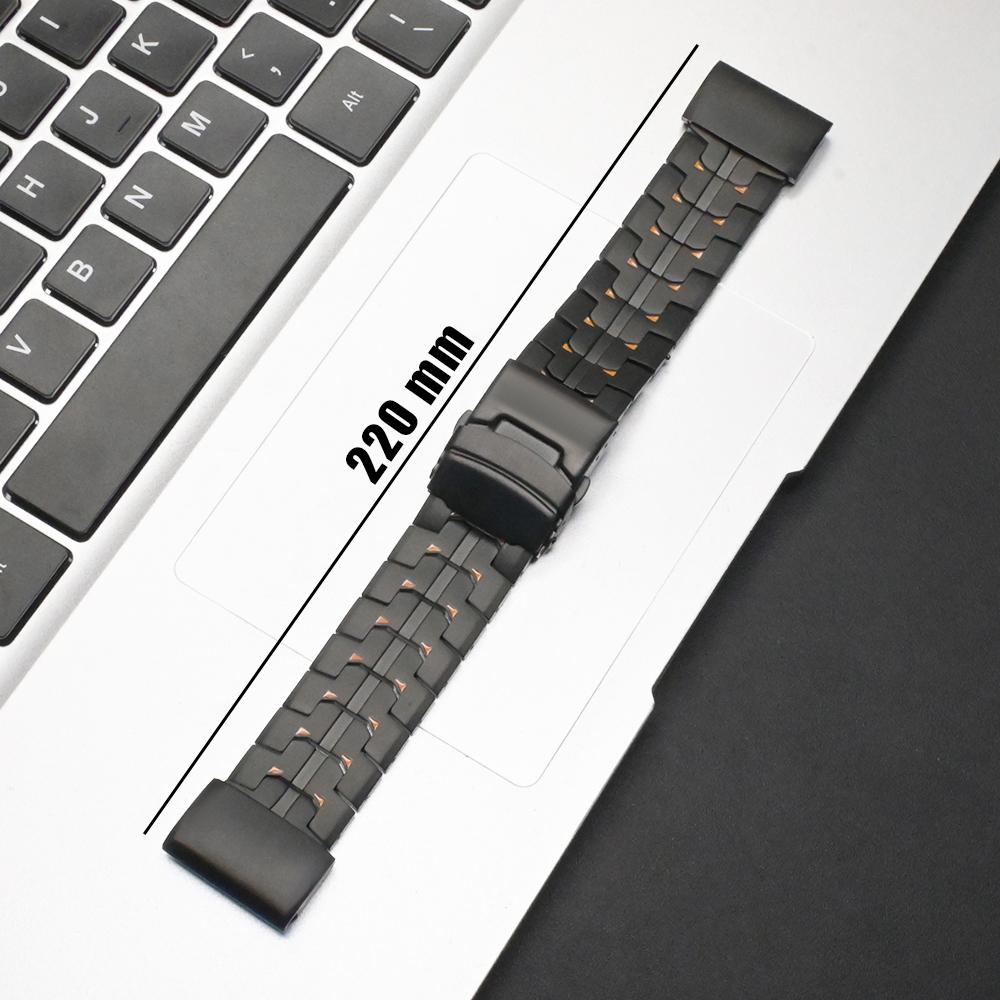 26mm Titan Metallarmband für Garmin Fenix 8 51mm 7X 6X Pro 5X Puls 3HR Tactix 7/Pro Herren Quick Fit Band für Garmin Enduro 3 2 1