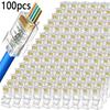 100 Stück RJ45 Cat6 Geschirmte Stecker Perforierte Kristallköpfe Vergoldete Stecker Netzwerk 8P8C Crimp UTP Ethernet Modulare Stecker