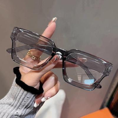 Anti Blue Light Square Glasses for Women Men Classic Retro Frame Computer Eyewear Flat Light Spectacles