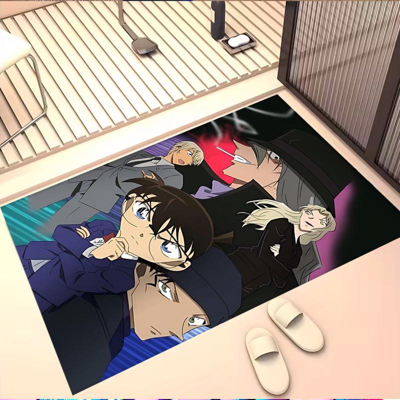 Detective Conan Print Rug, Washable Floor Carpet, For Entryway Dorm Laundry Room Office Study, Home Decor Birthday Christmas Gift