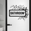 Black Butterfly Bathroom Door Sticker, Home Decor Wall Sticker