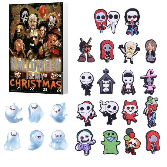 

Хэллоуин Адвент-календарь 24 Мини Смола Страшная Кукла Хэллоуин Календарь Обратного Отсчета Коллекционные Фигурки Фильмов Ужасов для Детей J