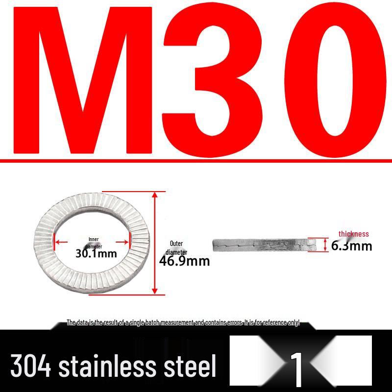 Double-Stacked Interlocking Toothed Anti-Slip Lock Washer 304 Stainless Steel DIN25201
