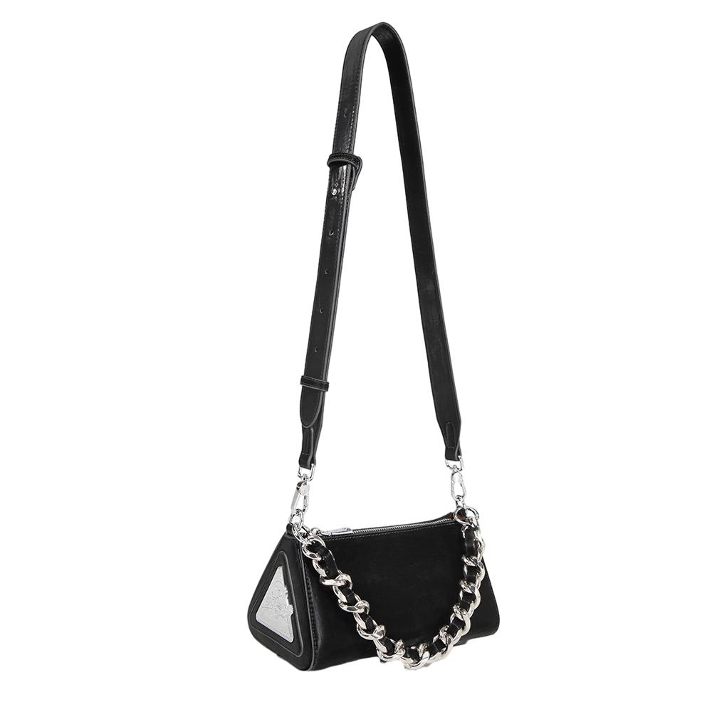 New Disney Mickey Series PU Crossbody Bag, Shoulder Bag, Portable Shoulder Bag, Triangle Bag Trumpets Women's Black BMK-71051B