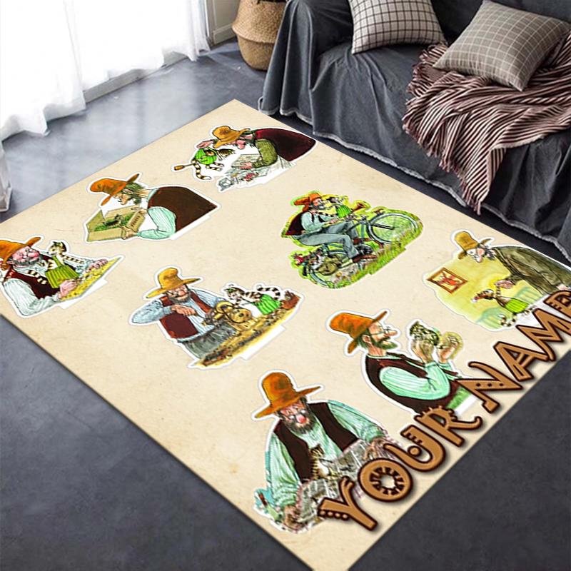 Custom Name Pettson Carpet Rug for Living Room Bedroom Home Sofa Decoration,Kids play Non-slip Floor Mat