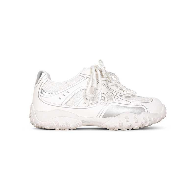 

Su Yinyin~ Deodorant, breathable and comfortable insoles, heightening lace pearl training shoes, breathable leather casual shoes for women 40