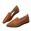Women's Shoes Light PU Leather Casual Shoes Barefoot Shoes Pointed Toe Leather Shoe Women's Flats Slip-On Loafers Zapatos Mujer