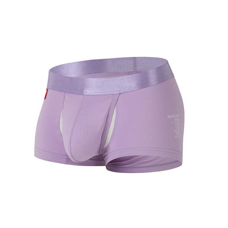 Boxers pour hommes Printemps et Été Couleur Unie U Convexe Séparé Espace Silo Coton Respirant