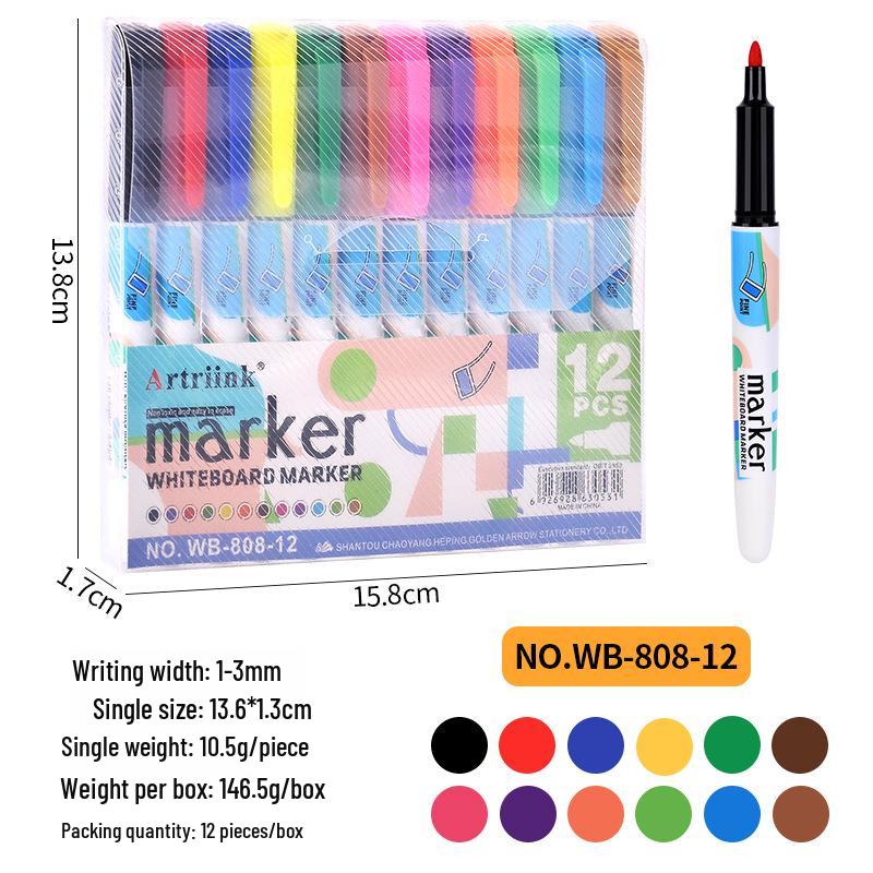 Letu Large Capacity Waterproof Whiteboard Marker - Quick-Dry, Erasable, No Residue, for Graffiti and Drawing