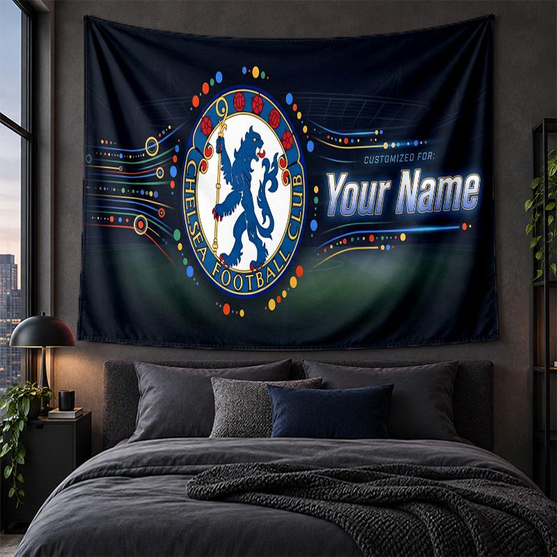 Personalized Tapestry Wall Hanging Chelsea FC Pattern Art Background Cloth