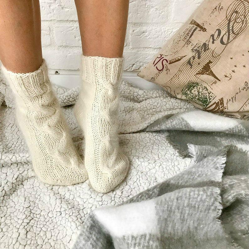 

Женские вязаные короткие теплые носки с низким вырезом, осенне-зимние хлопковые повседневные носки до щиколотки, женские носки One Size белый