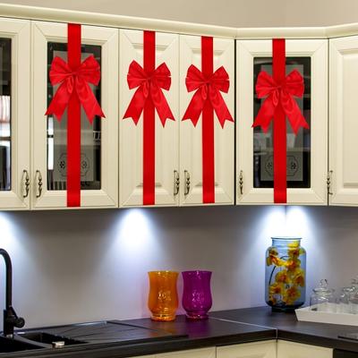 New Big Ribbon Bow Christmas Supplies Bow Front Door Decorations Hanging FrontDoor Red Bows Supplies Home Ornaments NewYear 2025