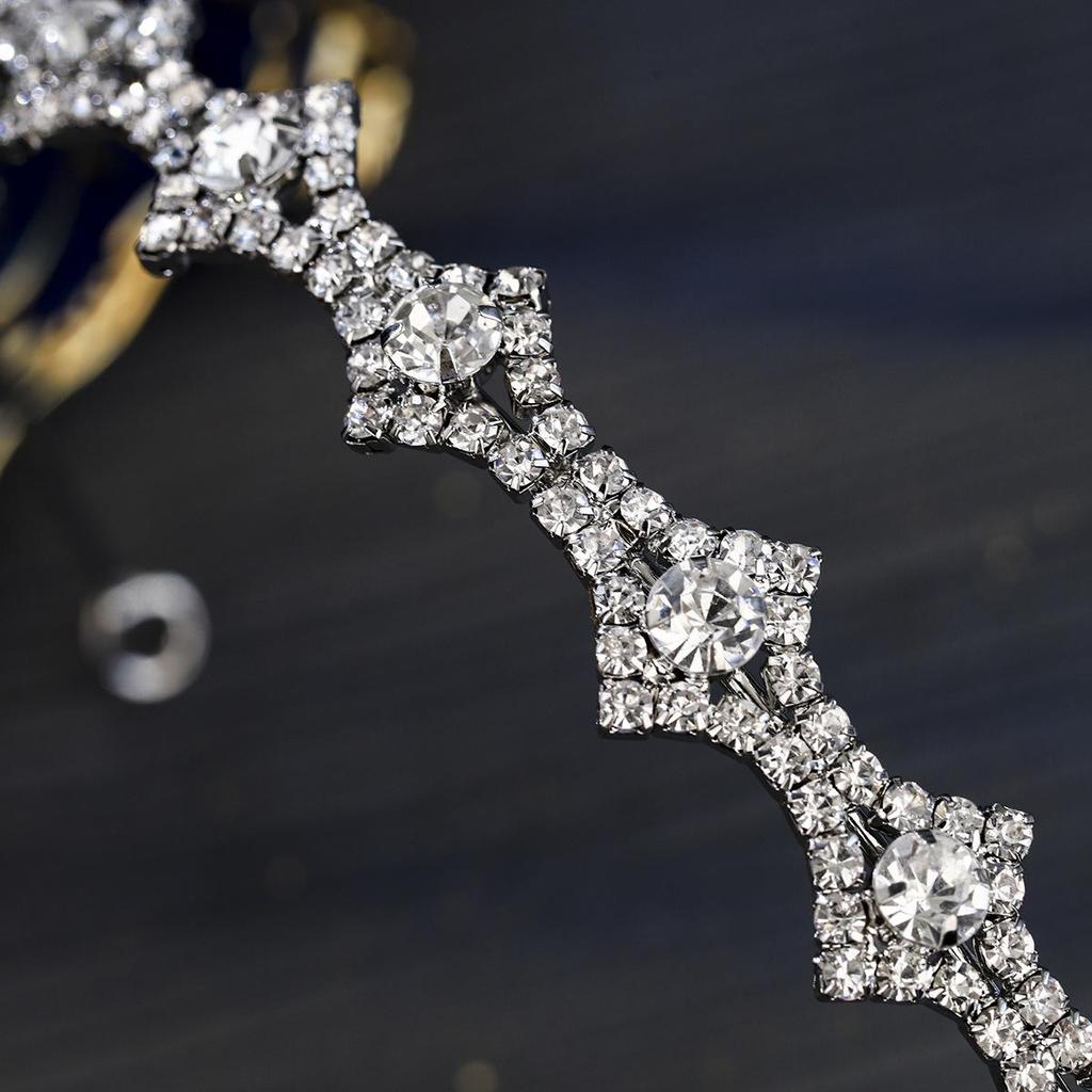 European & American Rhinestone Metal Headband - Elegant Hair Accessory for Women's Birthday Parties & Daily Wear
