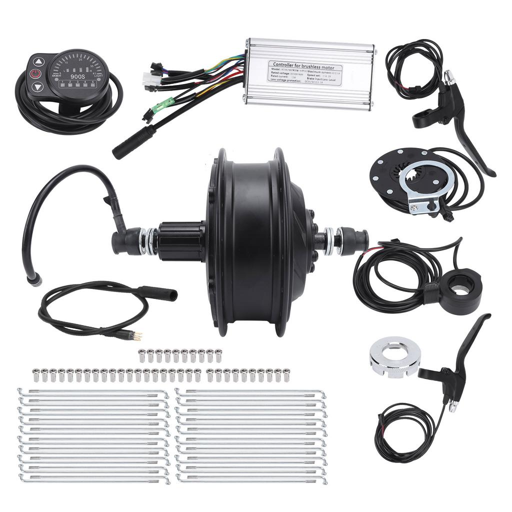 48V 500W Rear Wheel Hub Motor Electric Bicycle Conversion Kit with KT‑900S Display Meter for 12G Wheel