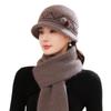 Winter Luxury Rabbit Fur Knit Hat & Scarf Set - Thick, Warm, Ear-Protecting for Middle-Aged & Elderly