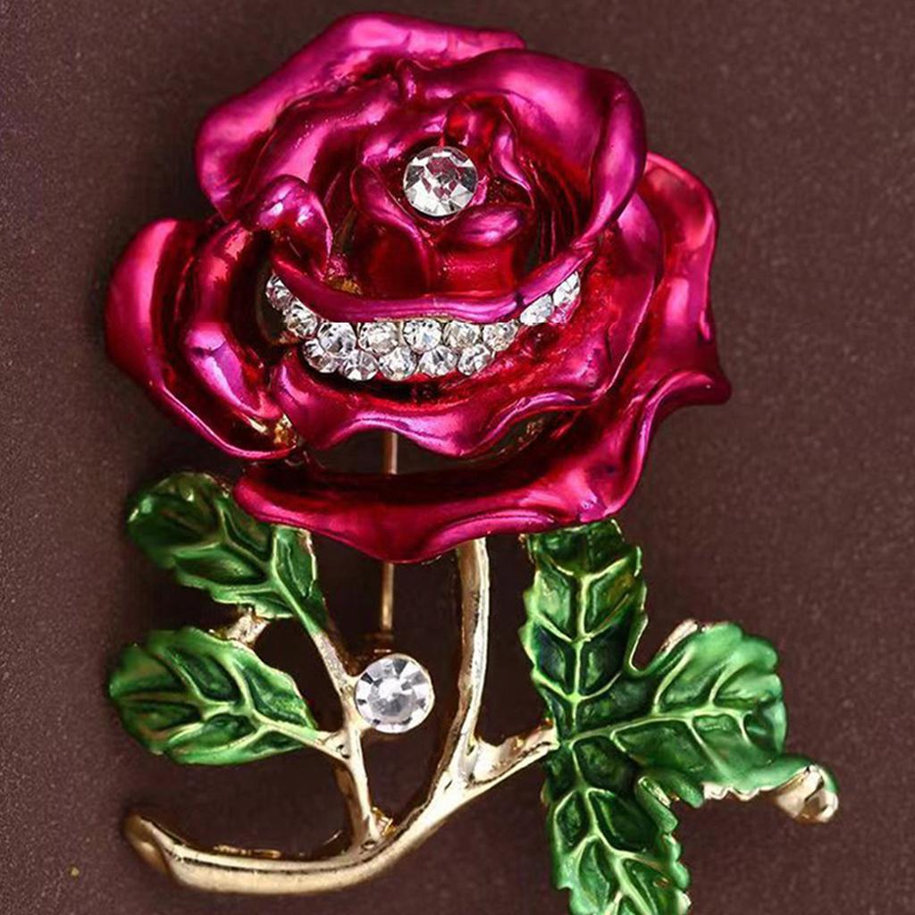 Rose Plant Enamel Brooch Alloy Badge Fashion Accessory for Clothing Backpack and Hat Decoration Daily Casual Wear