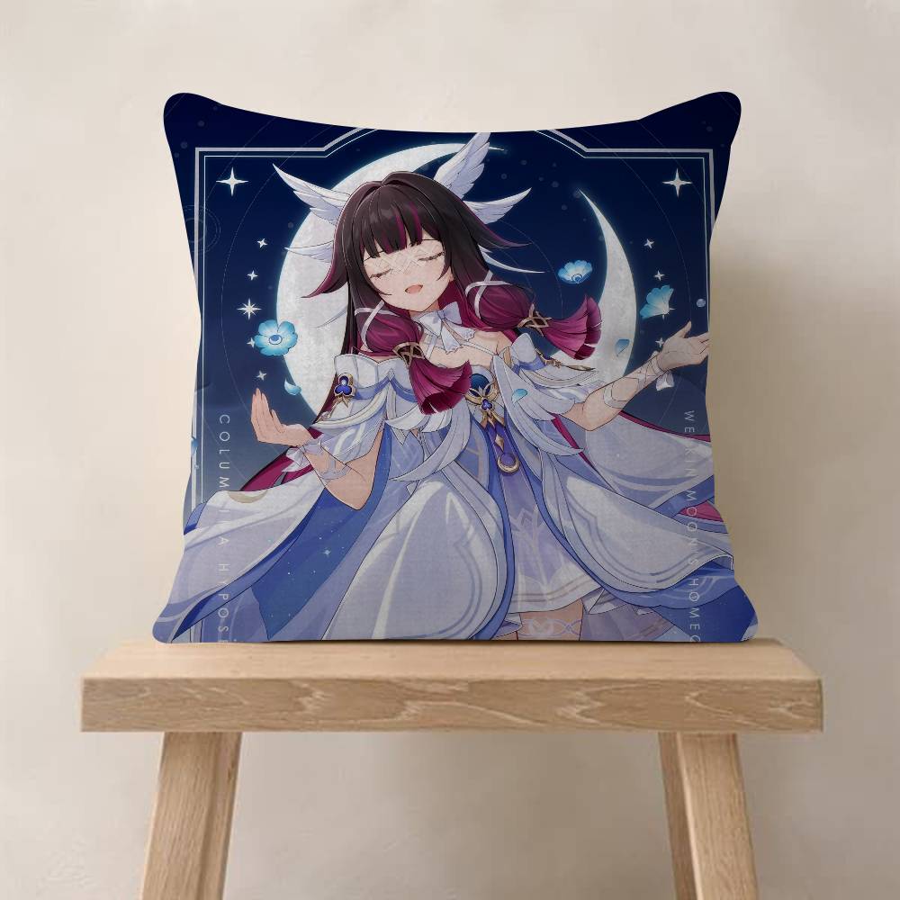 Game C-Columbina Genshin Cute Impact Pillow Cushion Cover Pillowcase Living Room Sofa Home Decor