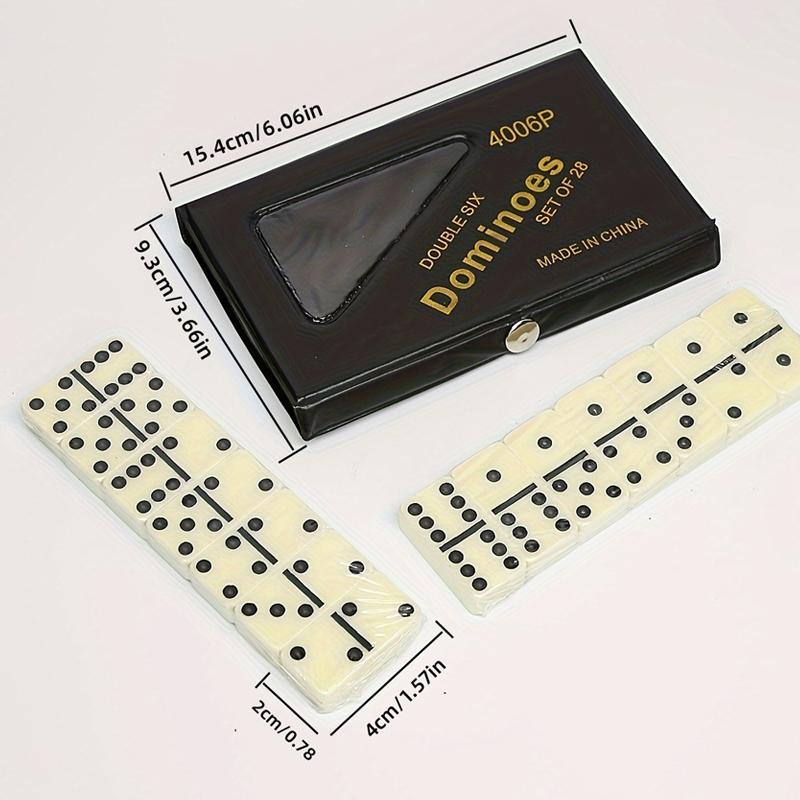 28PCS Double Six Domino Set Entertainment Leisure Travel Fun Table Game Domino Toy Children's Puzzle Toy Gift
