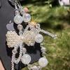 Cute Pearl Lucky Bow Phone Strap Rhinestone Handheld Chain Exquisite Pendant