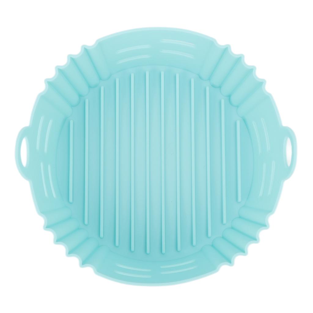 Fritteuse Silikon Einlage Hitzebeständig Elastisch Waschbar Lebensmittelqualität Wiederverwendbar Fritteusenkorb zum Kochen Blau