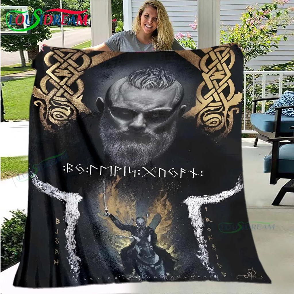 Nordic Viking Mythology Soft Blanket Sports Living Room Bedroom Sofa Bed Blanket Birthday Gift Travel Office Lunch Break Blanket