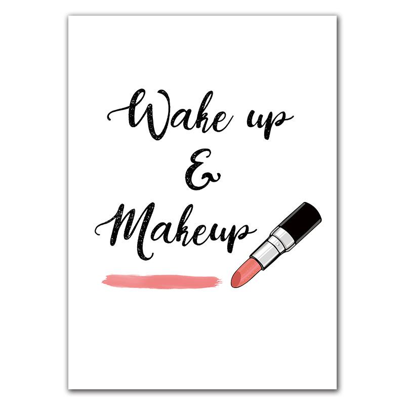 Make-up Schönheit Bild Kunst Poster Wimpern Leinwand Malerei Lippenstift Wand Dekor moderne Schönheitssalon Wandkunst Leinwand Malerei HD2891