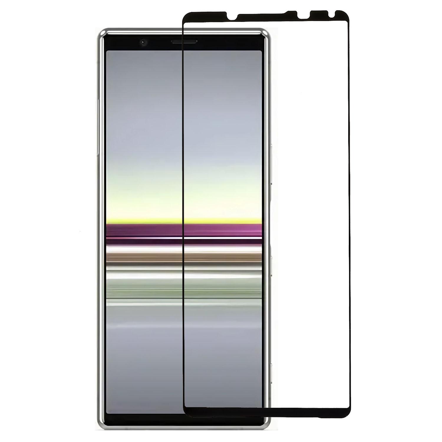 

Захисна плівка для екрана з шовкографією для Sony Xperia 5 V, Захисна плівка із загартованого скла з повним клеєм і повним покриттям Type A