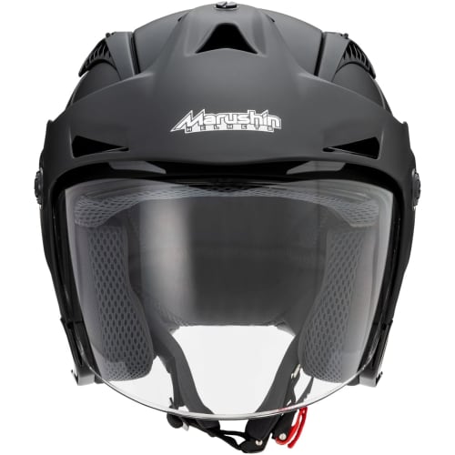MARUSHIN Motorcycle Helmet with Jet Visor M-385 Matte Black Free Size (57-60cm) 3853