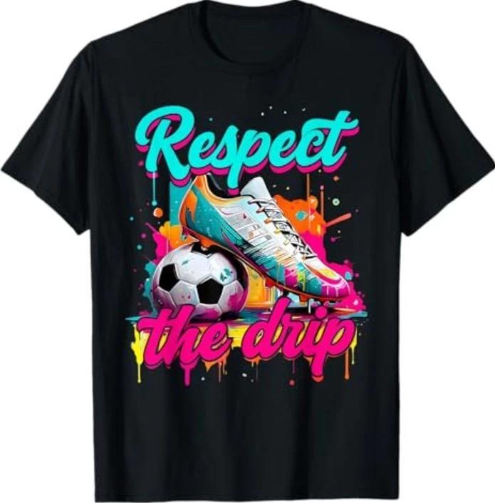 Respect The Drip Soccer Ice Cream Drip with Sprinkles T-Shirt 2XL