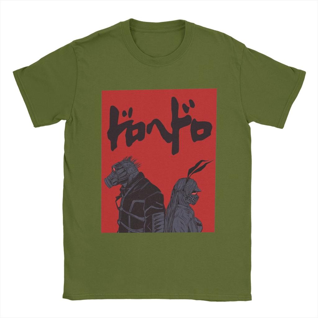 Dorohedoro Caiman And Nikaido Men T Shirts Anime Novelty Tees Short Sleeve Round Neck T-Shirt Pure Cotton Birthday Gift Clothes