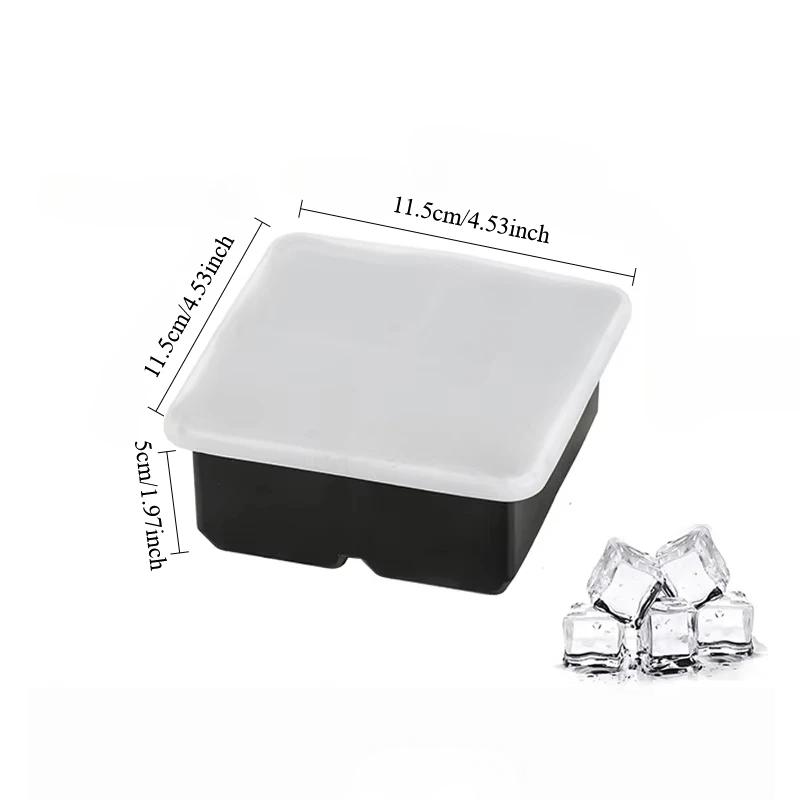 4/8/15 Grids Large Silicone Ice Cube Tray Ice Mold For Whiskey Bourbon Cocktails Home Party Diy Ice Maker Mold Kitchen Tools