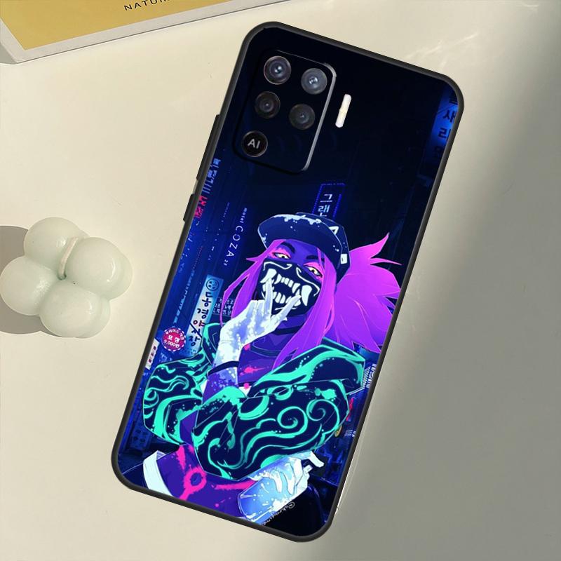 Kda Kaisa Ahri Akali Pouzdro pro OPPO A53 A53S 2020 A5 A9 A31 A52 A72 A94 A74 A54 A83 A91 A93 A16 A15 Zadni Coque